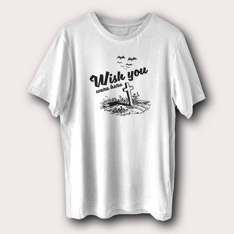 Wish You Were Here Bats Grave Halloween Men's T-Shirt