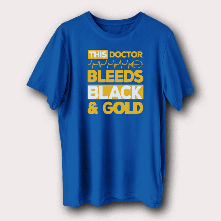This Doctor Bleeds Black & Gold Doctor Hospital Medical Men's T-Shirt