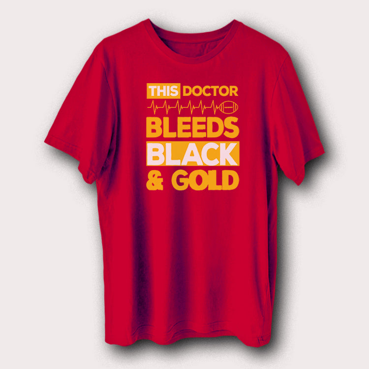 This Doctor Bleeds Black & Gold Doctor Hospital Medical Men's T-Shirt
