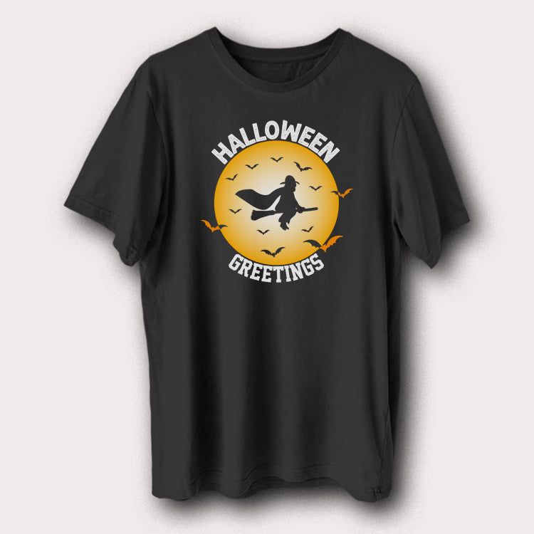 Halloween Greetings Scary Moon & Bats Halloween Day Men's T-Shirt