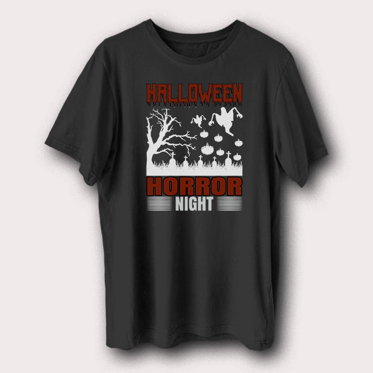 Halloween Horror Night Pumpkins & Tree Halloween Day Men's T-Shirt