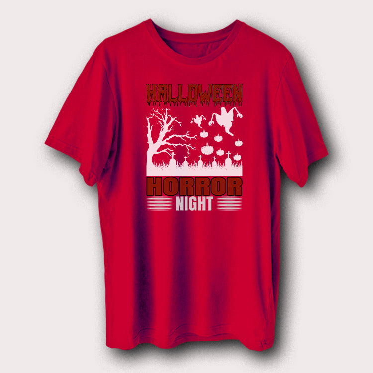 Halloween Horror Night Pumpkins & Tree Halloween Day Men's T-Shirt