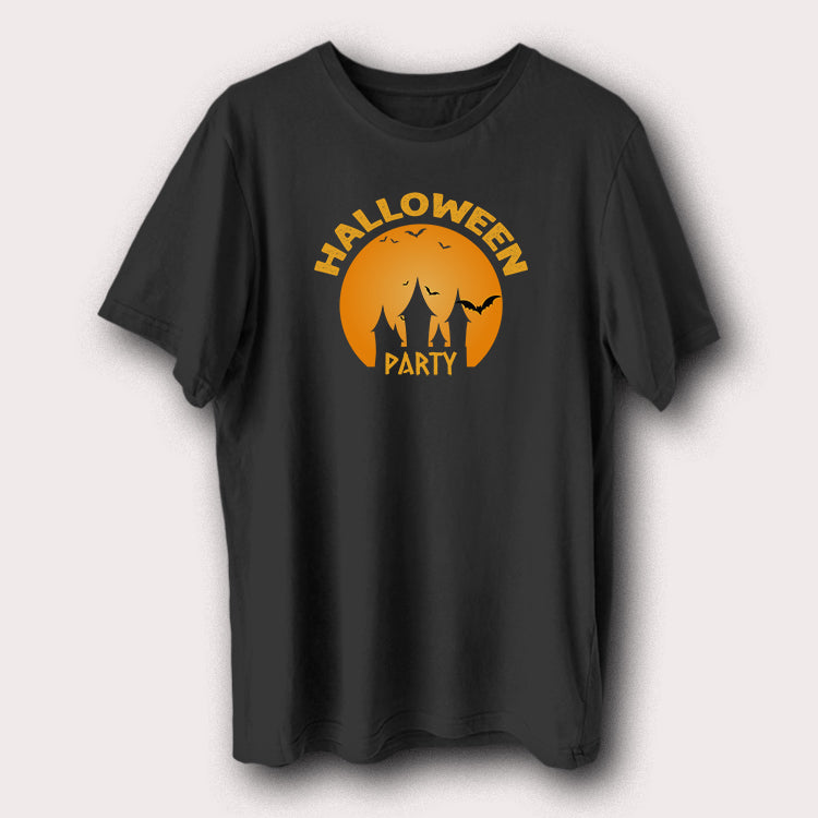 Halloween Party Funny Moon & Bats Halloween Day Men's T-Shirt