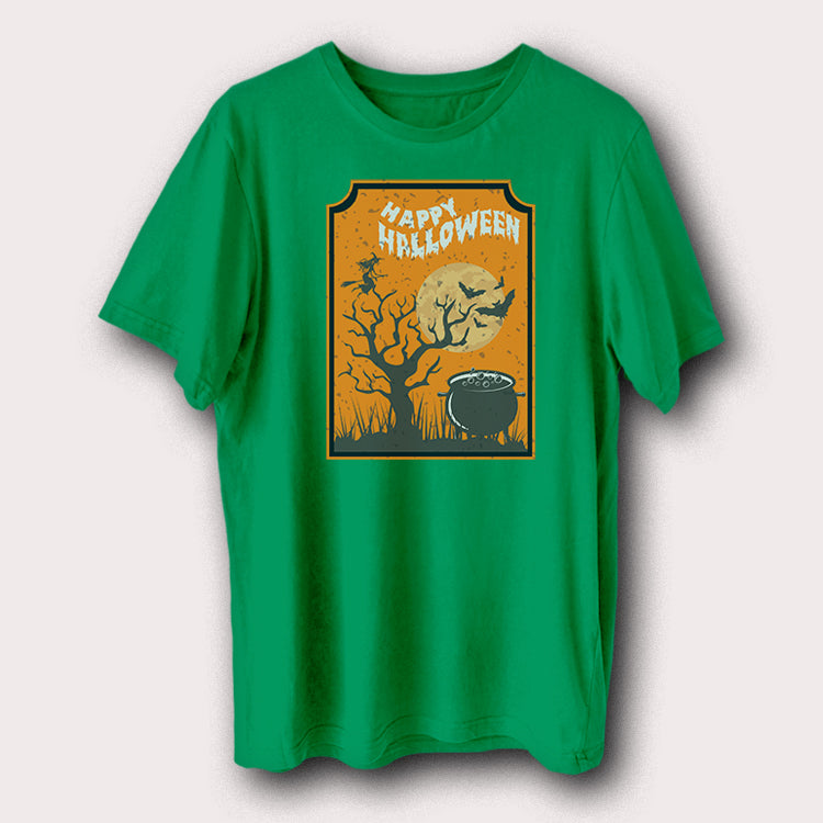 Happy Halloween Moon & Tree Halloween Day Men's T-Shirt