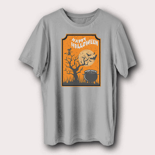 Happy Halloween Moon & Tree Halloween Day Men's T-Shirt