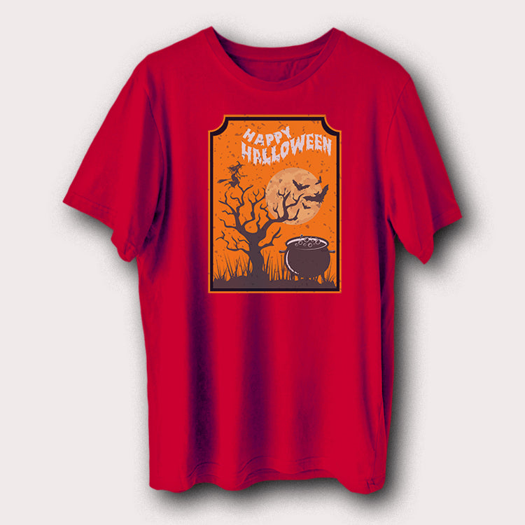 Happy Halloween Moon & Tree Halloween Day Men's T-Shirt
