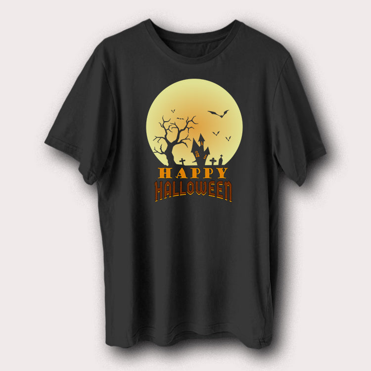 Happy Halloween Moon & Tree Halloween Day Men's T-Shirt
