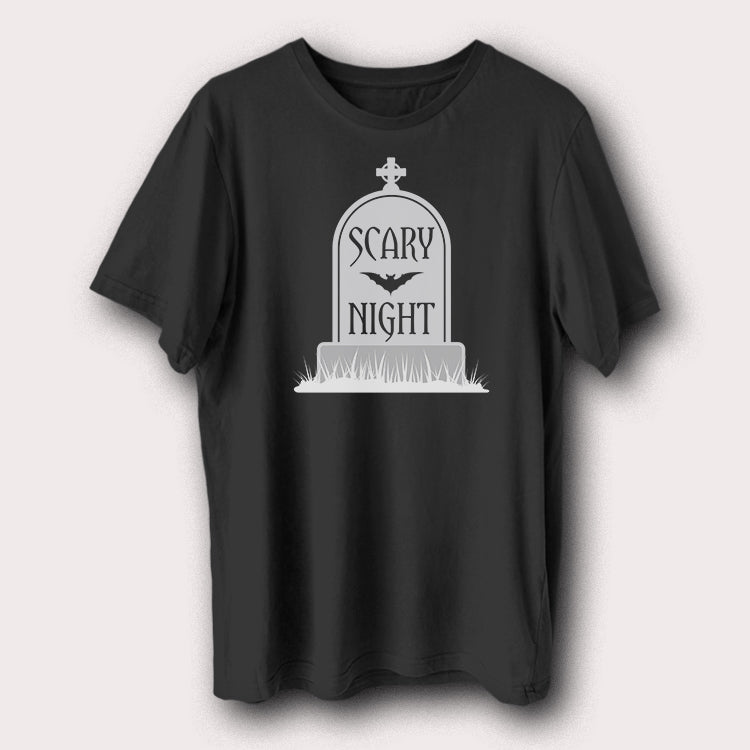 Scary Night Grave Bat Halloween Day Men's T-Shirt