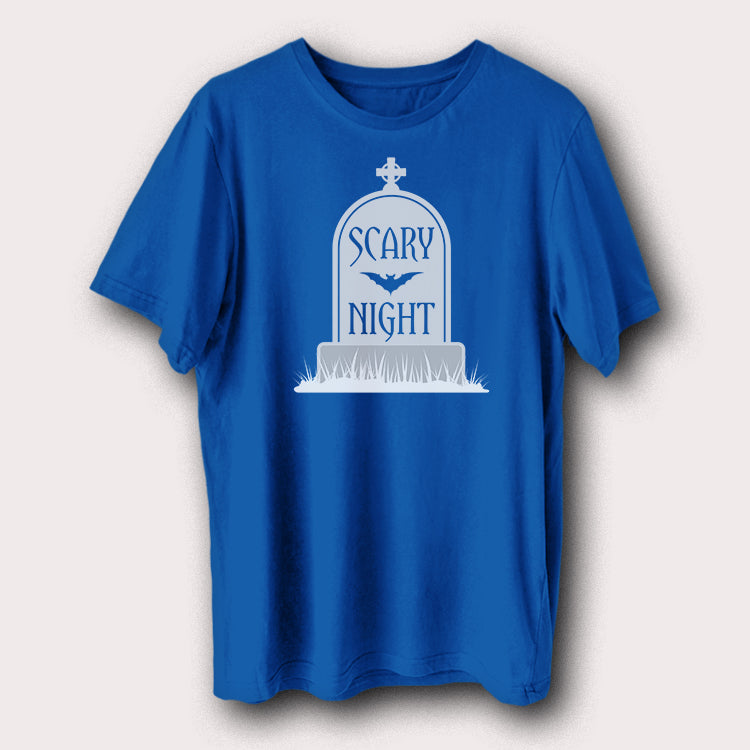 Scary Night Grave Bat Halloween Day Men's T-Shirt