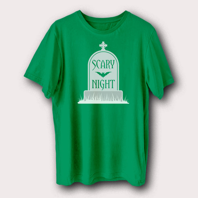 Scary Night Grave Bat Halloween Day Men's T-Shirt