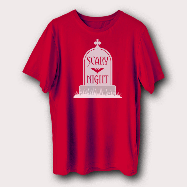 Scary Night Grave Bat Halloween Day Men's T-Shirt