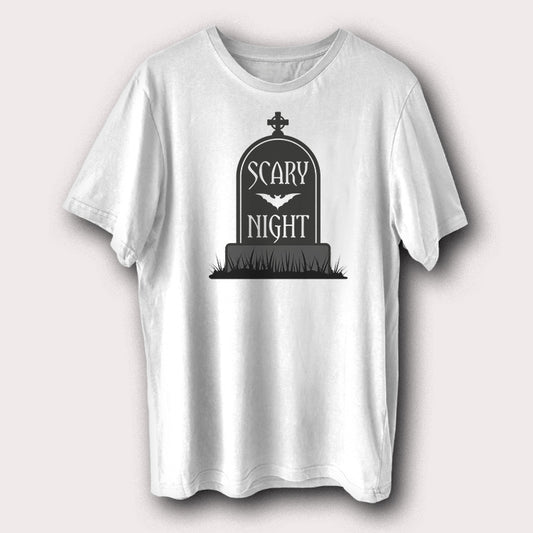 Scary Night Grave Bat Halloween Day Men's T-Shirt